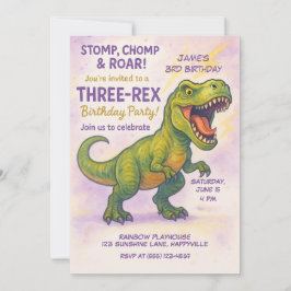 Roar & Stomp! Het is een drie-rex verjaardagsfeest Kaart