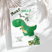 Roar, Three-Rex Cute Dinosaur Invitation Kaart