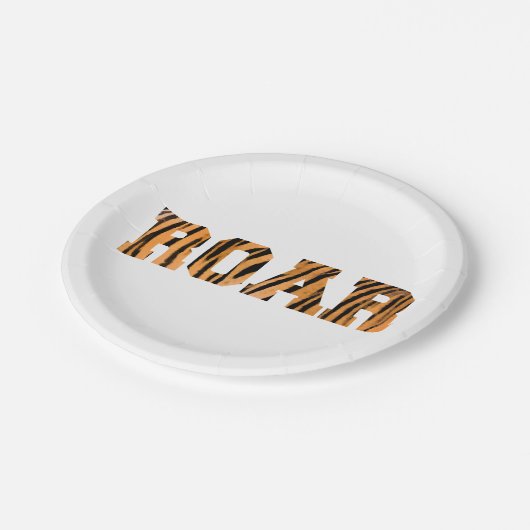 ROAR Tiger afdrukontwerp Papieren Bordje (Gekanteld)