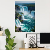 "Roar van Boven - Niagara Herfsten Elegantie" Poster (Thuiskantoor)