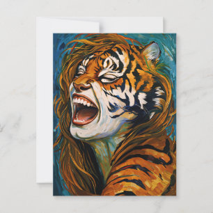 Roar van het Wilde Hart – Kleurrijke Tijgertjes Briefkaart