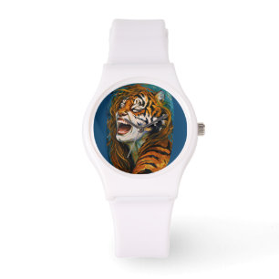 Roar van het Wilde Hart – Kleurrijke Tijgertjes Horloge