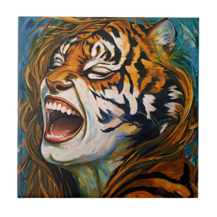 Roar van het Wilde Hart – Kleurrijke Tijgertjes Tegeltje