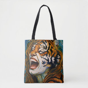 Roar van het Wilde Hart – Kleurrijke Tijgertjes Tote Bag