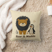 Roar & Waddle Lion & Penguin | Kinder kamerinricht Kussen (Deken)