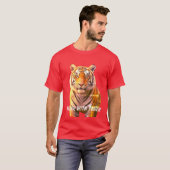 Roar with Power: Fierce Tiger Graphic T-shirt (Voorkant volledig)