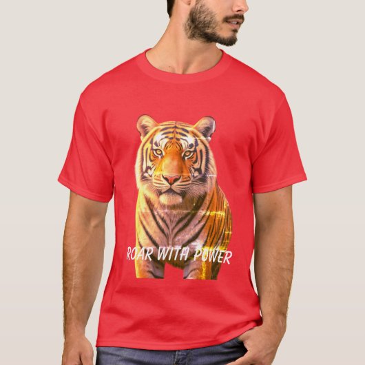 Roar with Power: Fierce Tiger Graphic T-shirt (Voorkant)