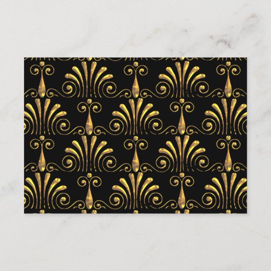 Roarin 20s Decadentie | Goud Zwart Art Deco Entree RSVP Kaartje (Achterkant)