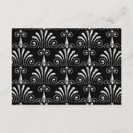 Roarin 20s Decadentie | Zilver en zwart Art Deco RSVP Kaartje (Achterkant)