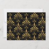Roarin 20s Gold en Black Art Deco Murder Mystery Kaart (Achterkant)