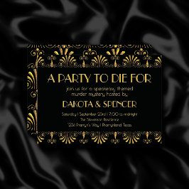 Roarin 20s Gold en Black Art Deco Murder Mystery Kaart