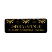 Roarin 20s Gold en Black Modern Art Deco-adres Etiket (Voorkant)