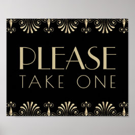 Roarin 20s Sepia Gold Decadentie | Neem er een Poster