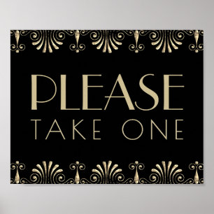 Roarin 20s Sepia Gold Decadentie Neem er een Poster