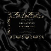 Roarin 20s Sepia Gold en Black Art Deco Wedding Kaart