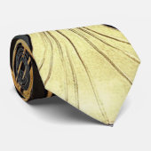 Roaring 1920's Art Deco Egyptisch Zwart en Goud Stropdas (Opgerold)