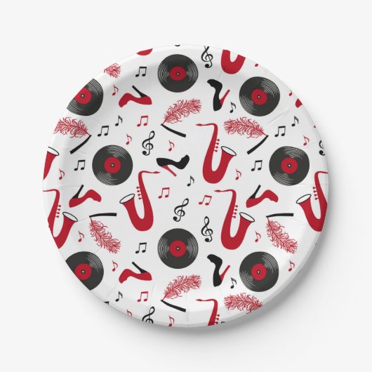 Roaring 1920s Art Deco Paper Plate Papieren Bordje (Voorkant)