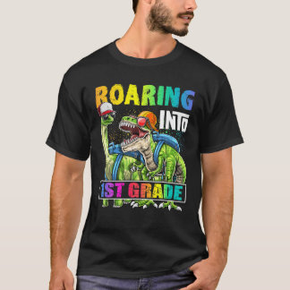 Roaring 1st grade Dinosaur-rugzak Terug naar schoo T-shirt
