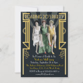 Roaring 20 Art Deco Flapper Party Kaart (Voorkant)