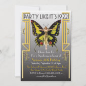 Roaring 20 Art Deco Flapper Party Kaart (Voorkant)