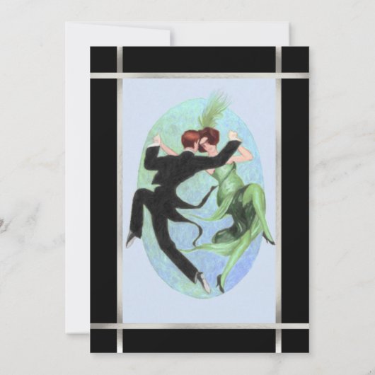 Roaring 20-dansende paardenstaart kaart (Achterkant)