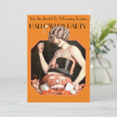 Roaring 20 Halloween Party Invitation Sjabloon Kaart (Staand voorkant)