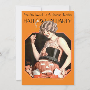 Roaring 20 Halloween Party Invitation Sjabloon Kaart