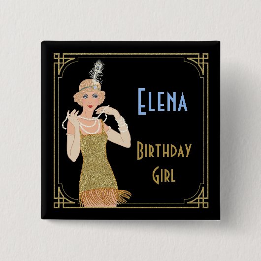 Roaring 20-inch flatpanel met zwart glitter-beelds vierkante button 5,1 cm (Voorkant)