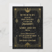 Roaring 20-jarige tienerjaren Art Deco Engagement Kaart (Voorkant)