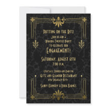 Roaring 20-jarige tienerjaren Art Deco Engagement
