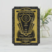 Roaring 20-jarige tienerjaren Art Deco Engagement Kaart (Staand voorkant)