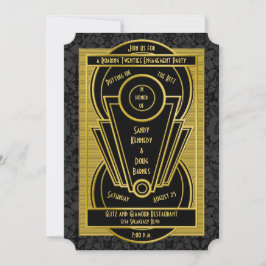 Roaring 20-jarige tienerjaren Art Deco Engagement  Kaart