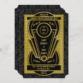 Roaring 20-jarige tienerjaren Art Deco Engagement Kaart (Voorkant / Achterkant)