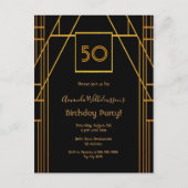 Roaring 20-jarige verjaardag zwarte gouddedecouitn briefkaart (Voorkant)