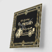 Roaring 20-kunst deco 1920 vierkante klok (Hoek)