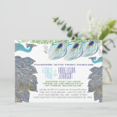 Roaring 20 Peacock Peacock Feathers Kaart (Staand voorkant)