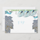 Roaring 20 Peacock Peacock Feathers Kaart (Achterkant)