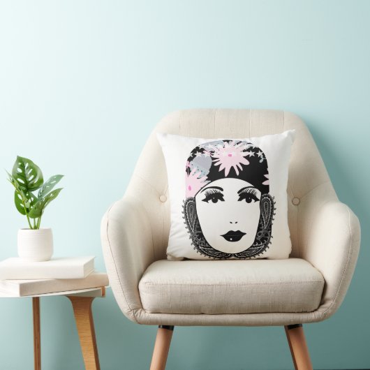 Roaring 20-portret, Flapper Girl Kussen (Stoel)