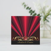 Roaring 20 Red Art Deco Bridal Shower Invitation Kaart (Staand voorkant)