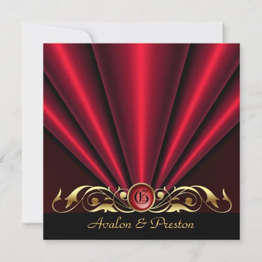 Roaring 20 Red Art Deco Bridal Shower Invitation Kaart (Voorkant)