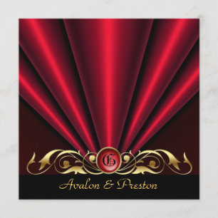 Roaring 20 Red Art Deco Bridal Shower Invitation Kaart