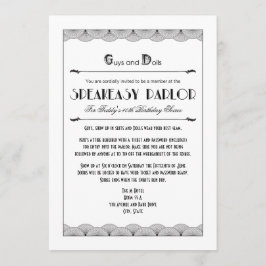 Roaring 20 Speakeasy Theme Party-uitnodigingen Kaart
