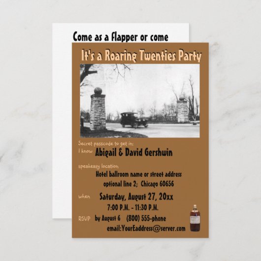 Roaring 20: verbodsthema kaart (Voorkant / Achterkant)