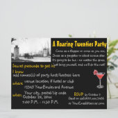 Roaring 20: verbodThema Party Black Kaart (Staand voorkant)