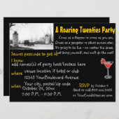 Roaring 20: verbodThema Party Black Kaart (Voorkant / Achterkant)