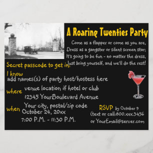 Roaring 20: verbodThema Party Black Kaart