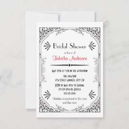 Roaring 20s - 3x5 bruidsdouche uitnodiging