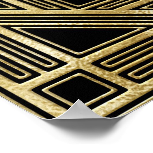 Roaring 20's art deco 1920 zwart en goud poster (Hoek)