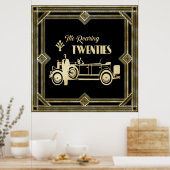 Roaring 20's art deco 1920 zwart en goud poster (Keuken)