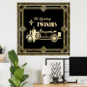 Roaring 20's art deco 1920 zwart en goud poster (Thuiskantoor)